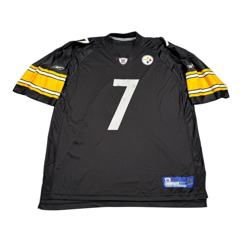 Pittsburgh Steelers Football Jersey Mens 2XL Black NFL Reebok Roethlisberger 7